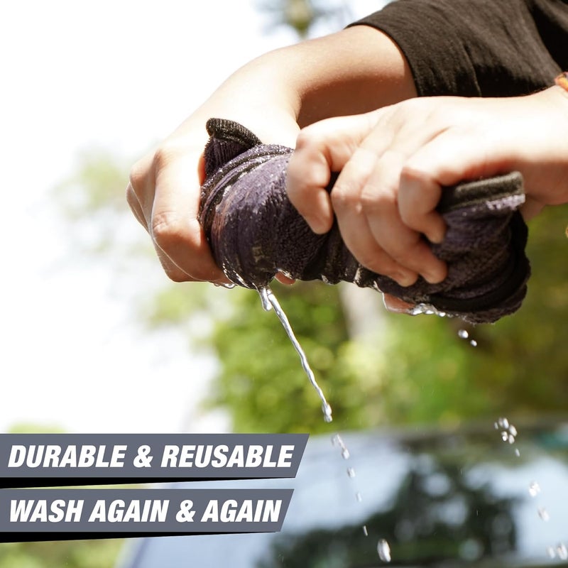 WAVEX منشفة تنظيف ميكروفايبر WaveX – 500 GSM، 35x75 سم، رمادي – قماش فائق النعومة، ماص وقابل لإعادة الاستخدام للسيارة، المنزل، المطبخ، الزجاج، والتنظيف المتعدد الأغراض (2 قطعة) - Image 4