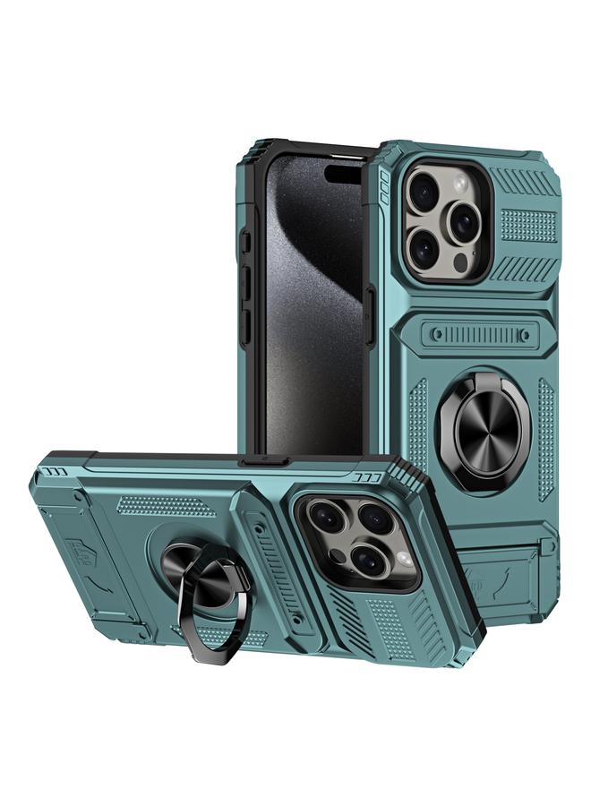 اس-توب جراب لهاتف iPhone 14 Pro Max مصنوع من مادة TPU+PC المقاومة للصدمات مع حامل حلقي معدني - Image 1