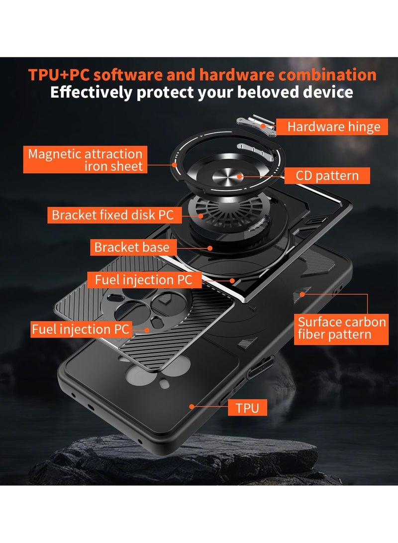 Case Cover Shock Resistant Protect Camera TPU + PC Compatible with Realme 14 Pro (Black) - Image 2