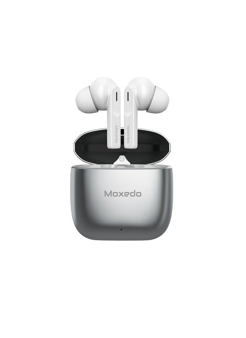 Moxedo - Moxedo True Tunes TWS Wireless Bluetooth Earbuds, Dual Microphone Clear Calls, IPX4 Sweat Resistance Easy Touch Control, ENC Noise Reduction Technology (Silver) - Image 1