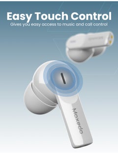Moxedo Moxedo True Tunes TWS Wireless Bluetooth Earbuds, Dual Microphone Clear Calls, IPX4 Sweat Resistance Easy Touch Control, ENC Noise Reduction Technology (Silver)  - Image 3