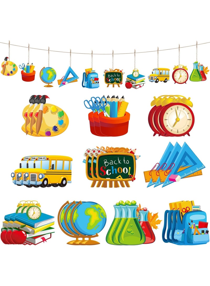 زينة خشبية معلقة بمناسبة العودة إلى المدرسة، ديكورات للفصول الدراسية في أول يوم دراسي، قلادة خشبية معلقة بمناسبة العودة إلى المدرسة، لوازم زينة حفلات العودة إلى المدرسة