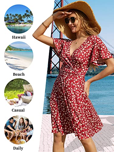 FENSACE Dresses for Women Summer Outfits Sundresses Graduation Milkmaid Dress Womens Clothing(Blue,X-Large) - Image 5
