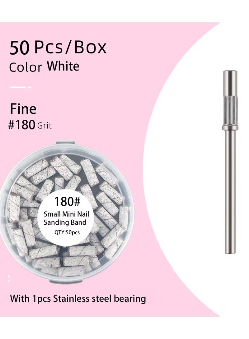 جلوسكي 50pcs 3.1mm صغيرة الأظافر صنفرة شريط مع عمود 3/32 بوصة الأظافر مثقاب شريط الرمل الأشعة فوق البنفسجية هلام الاكريليك طلاء مزيل الأظافر مجموعة أدوات - Image 1