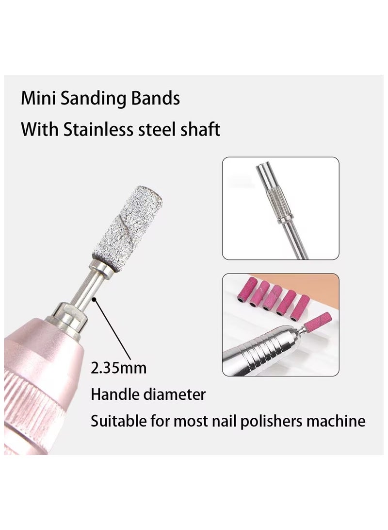 جلوسكي 50pcs 3.1mm صغيرة الأظافر صنفرة شريط مع عمود 3/32 بوصة الأظافر مثقاب شريط الرمل الأشعة فوق البنفسجية هلام الاكريليك طلاء مزيل الأظافر مجموعة أدوات - Image 3