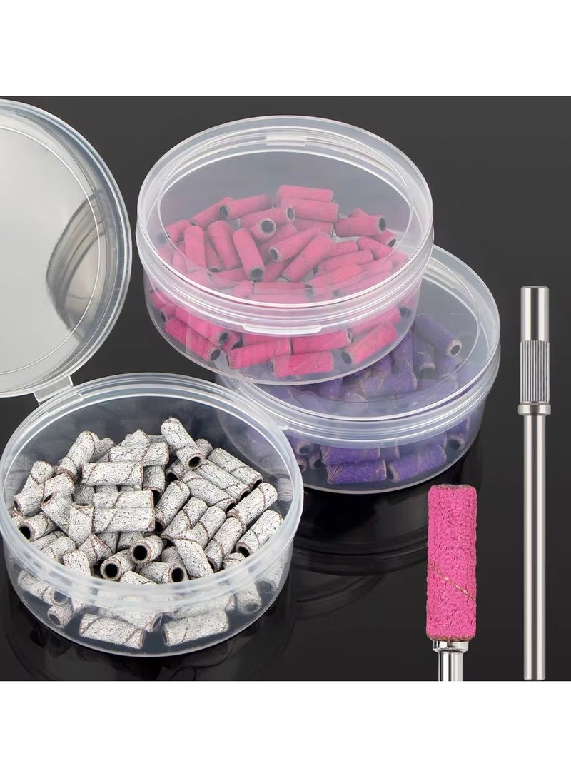 جلوسكي 50pcs 3.1mm صغيرة الأظافر صنفرة شريط مع عمود 3/32 بوصة الأظافر مثقاب شريط الرمل الأشعة فوق البنفسجية هلام الاكريليك طلاء مزيل الأظافر مجموعة أدوات - Image 5