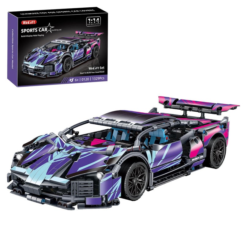 WINGIFT 1329 Piece Sports Car Building Blocks Toys Boys or Adults Kits 114 Race Car Model Building Set Adult Collectible Model Cars Set to Build STEM Super Cars Sets for Boys Girls Age 612 814 - Image 3