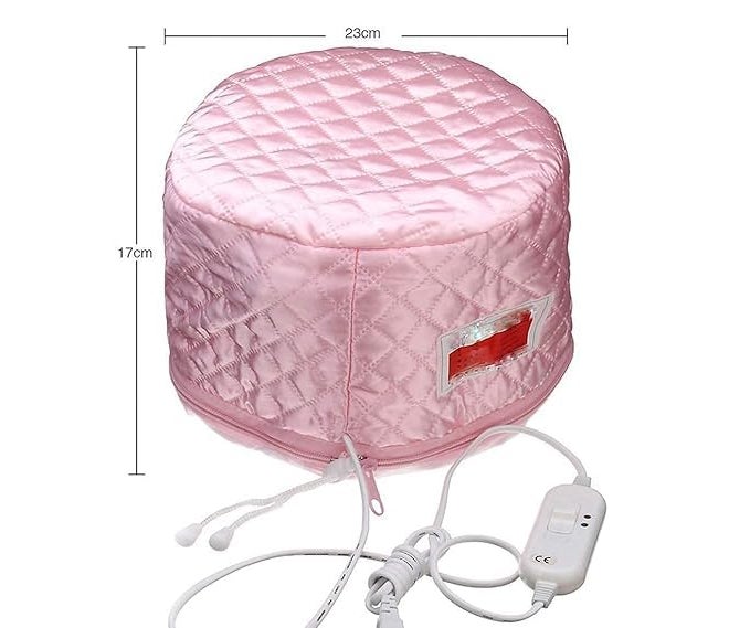 Hair Care Thermal Head Spa Cap Treatment with Beauty Steamer Nourishing Heating Cap, Spa Cap for Hair, Spa Cap Steamer for Women (Pink) - Image 2