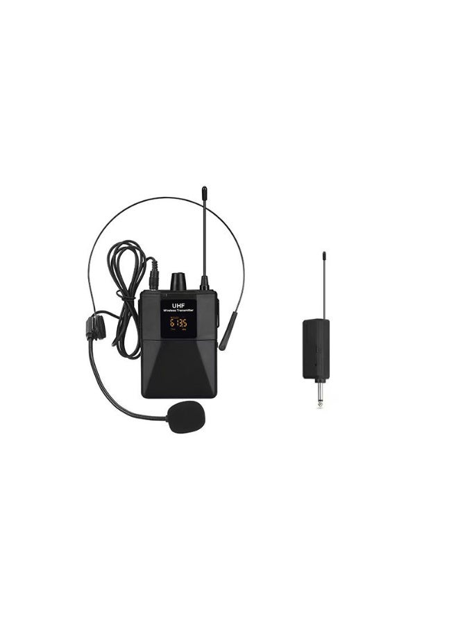 نظام الميكروفون اللاسلكي ZFSZ Professional 2.4G - ميكروفون رأس محمول فردي مع جهاز إرسال صغير الحجم، وشاشة LCD برتقالية مضيئة، ومستقبل صغير يعمل بمجرد التوصيل (Plug-and-Play) مخصص للتدريس والإرشاد وإلقاء الخطب - Image 1