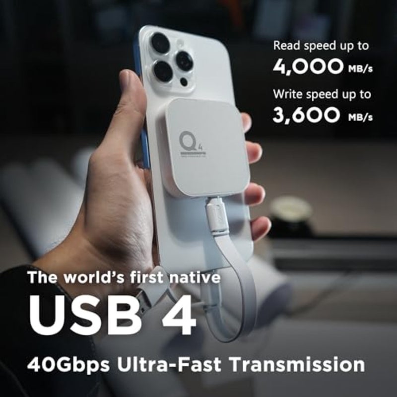 SSD خارجي مغناطيسي لتسجيل 4K ProRes HDR، هيكل من سبائك الألومنيوم، رمادي فلكي، فائق السرعة 4000/3600 ميجابايت/ثانية، سرعات Gen 3x2، Type-C، متوافق مع iPhone 1516 Pro Max - Image 4