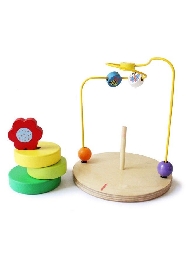 Shumee - Shumee Wooden Garden Themed Flower Stacker & Maze Activity Toy (1-3 Years) | Develop Problem Solving and Imagination in Toddlers/Preschoolers - Image 1