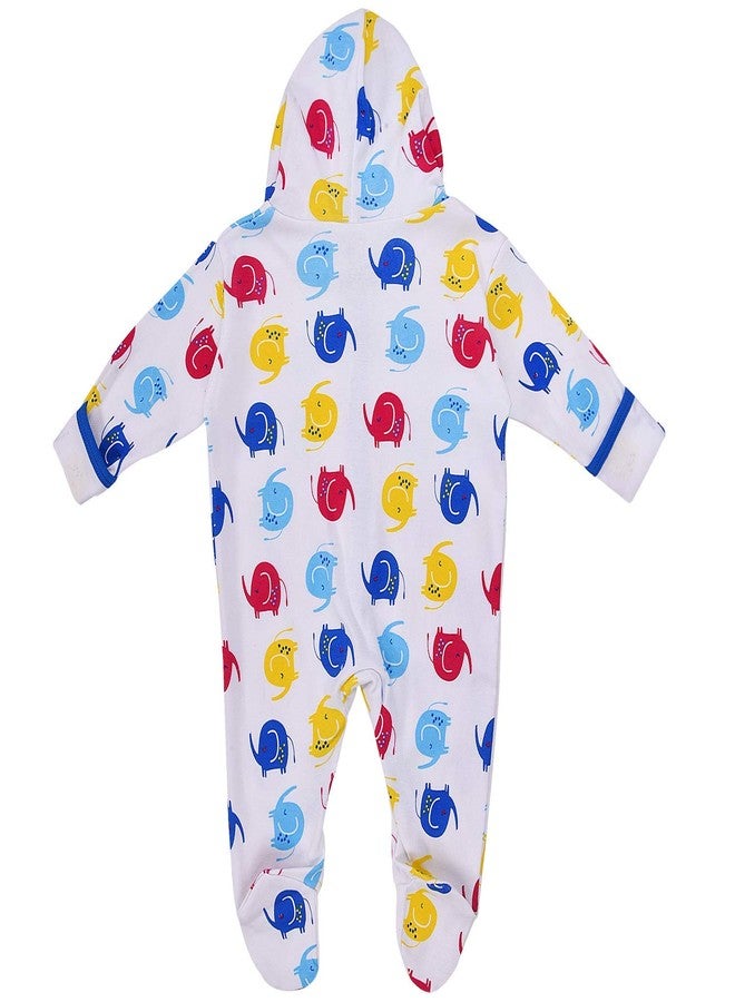 MAGIC TOWN Babyneeds New Born Baby Multi-Color Long Sleeve Cotton Sleep Suit Romper for Boys and Girls Set of 3 - Image 3