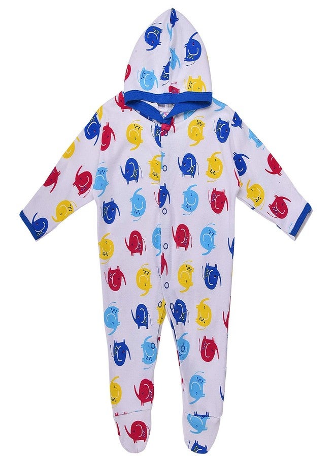 MAGIC TOWN Babyneeds New Born Baby Multi-Color Long Sleeve Cotton Sleep Suit Romper for Boys and Girls Set of 3 - Image 2