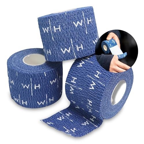 Weightlifting House Thumb Tape - Athletic Grip Tape - Extra Adhesive Workout Hand Tape for Weightlifting, Hook Grip and Lifting Weights 7 m / 23 ft/roll. (Blue) - Image 1