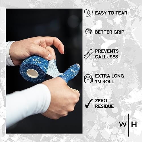 Weightlifting House Thumb Tape - Athletic Grip Tape - Extra Adhesive Workout Hand Tape for Weightlifting, Hook Grip and Lifting Weights 7 m / 23 ft/roll. (Blue) - Image 3