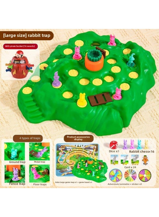 [44000 People Praise] Online Red Table Game Guess Who I Am Rabbit Trap Chess Rotating Radish Children-Color:[4 Types Of Traps Increased] Rabbit Level + Pirate Barrel - Image 1