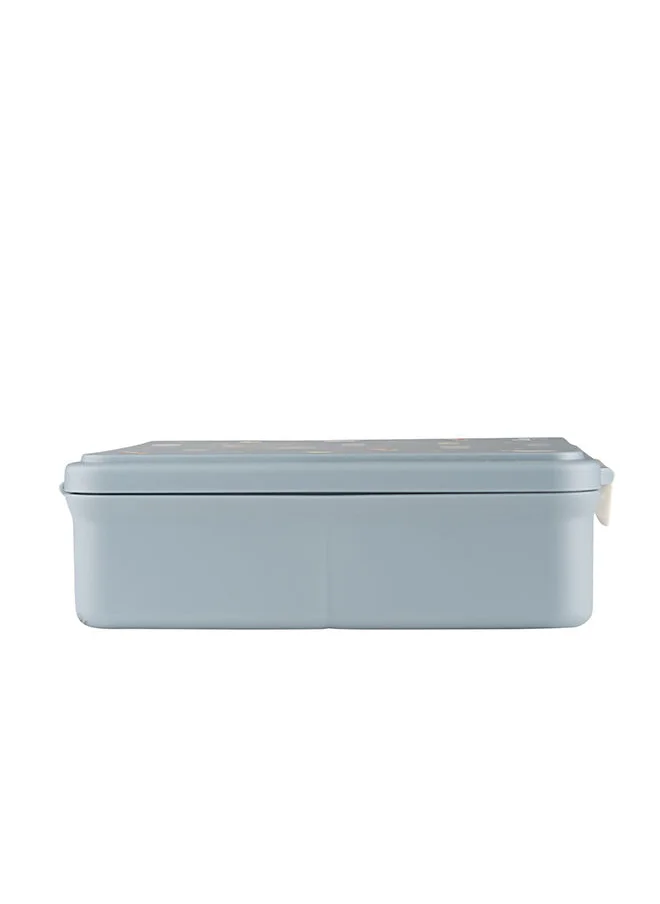 سترون Grand Lunchbox With 4 Compartments For Kids - Includes 1 Thermos Food Jar And 1 Sauce Container, Leak Proof And Bpa Free Lunch Box For Kids - Spaceship Dusty Blue