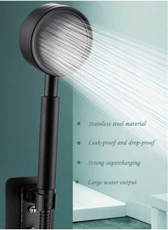 XiuWoo High Pressure Shower Head Stainless Steel Black  - Image 3