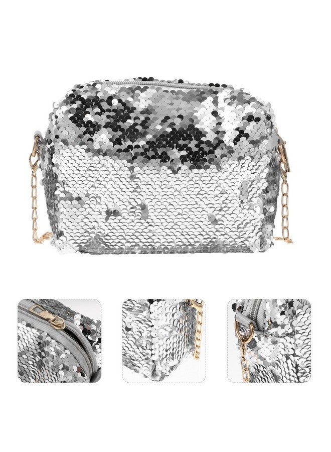 OULII Sequin Wallet Glitter Clutch Sequin Purse For Girls Silver Purse Sparkly Wallet Fashion Glitter Bag Handbag Party Evening Bag Shoulder Bag For Women  - Image 2