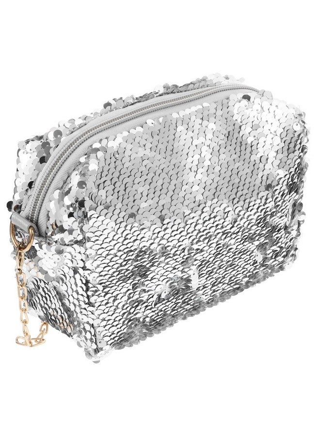 OULII Sequin Wallet Glitter Clutch Sequin Purse For Girls Silver Purse Sparkly Wallet Fashion Glitter Bag Handbag Party Evening Bag Shoulder Bag For Women  - Image 4