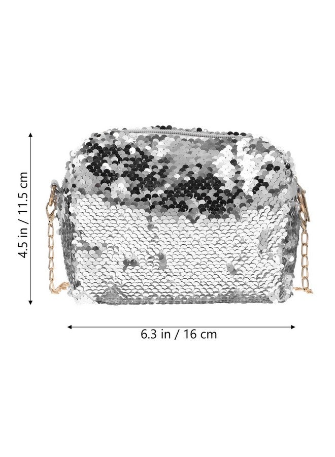 OULII Sequin Wallet Glitter Clutch Sequin Purse For Girls Silver Purse Sparkly Wallet Fashion Glitter Bag Handbag Party Evening Bag Shoulder Bag For Women  - Image 3