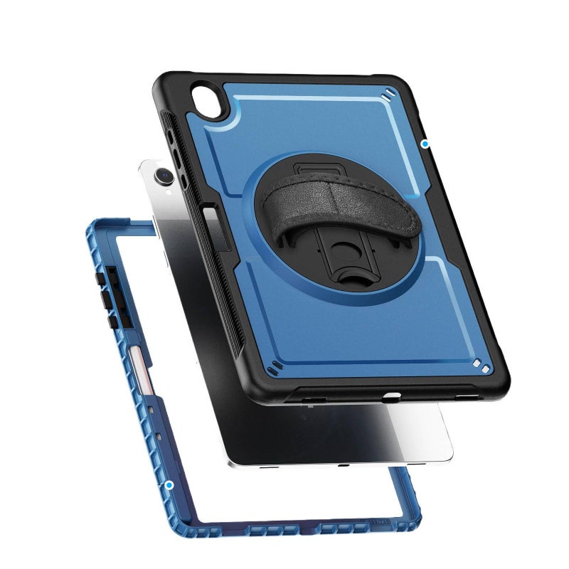 حافظة سامسونج تاب مقاومة للصدمات متوافقة مع Samsung Galaxy Tab S11 باللون أزرق مع غطاء حماية ووظيفة حامل وحمل يومي للتابلت مقاوم للصدمات بوظيفة حامل Samsung Tab Shockproof - NOVA - Image 3