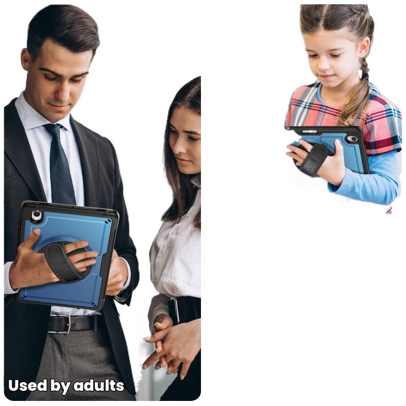 حافظة سامسونج تاب مقاومة للصدمات متوافقة مع Samsung Galaxy Tab S11 باللون أزرق مع غطاء حماية ووظيفة حامل وحمل يومي للتابلت مقاوم للصدمات بوظيفة حامل Samsung Tab Shockproof - NOVA - Image 5