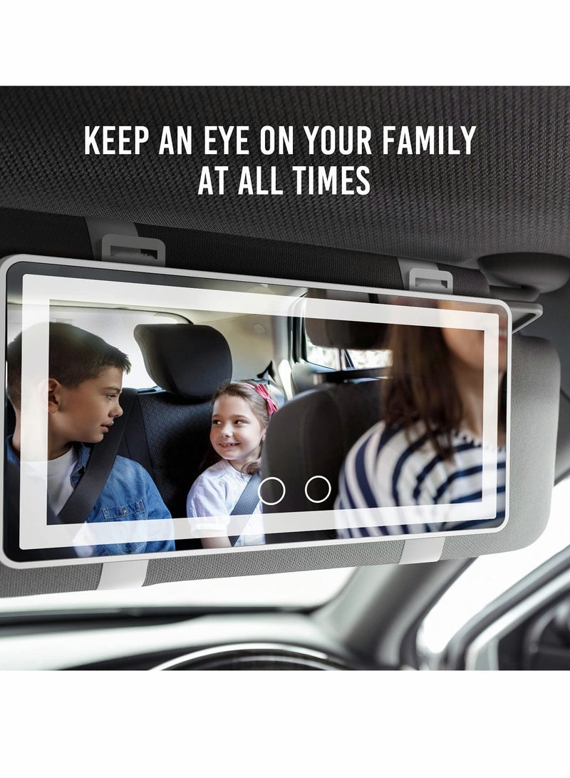 Excefore Car Sun Visor Vanity Mirror, Rechargeable Makeup Mirrors with 3 Light Modes & 60 LED - Image 5