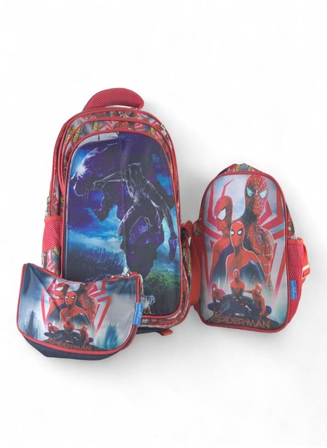 Generic Black Panther Red School Backpack with 2 Small Bags - G.B  - Image 1