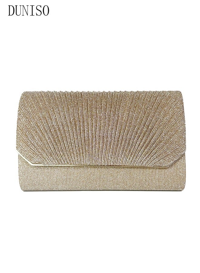 DUNISO Women Shiny Glitter Evening Clutch Bag Envelope Handbag Chain Purse Bag Crossbody Bag for Wedding Formal Cocktail Party  - Image 5