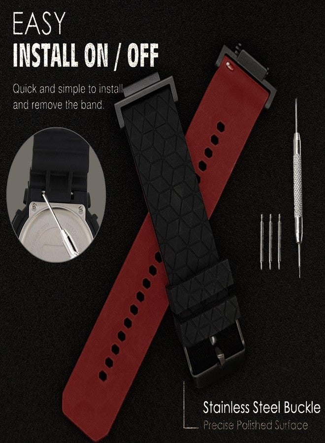 Abanen Silicone Watch Bands Compatible with Casio G-SHOCK DW-5600/8900, Sport Bicolor Silicone Strap with Lightweight Plastic Connector Waterproof Wristband for GA-100/GW-B5600/GB-5600 /GW-6900 - Image 5