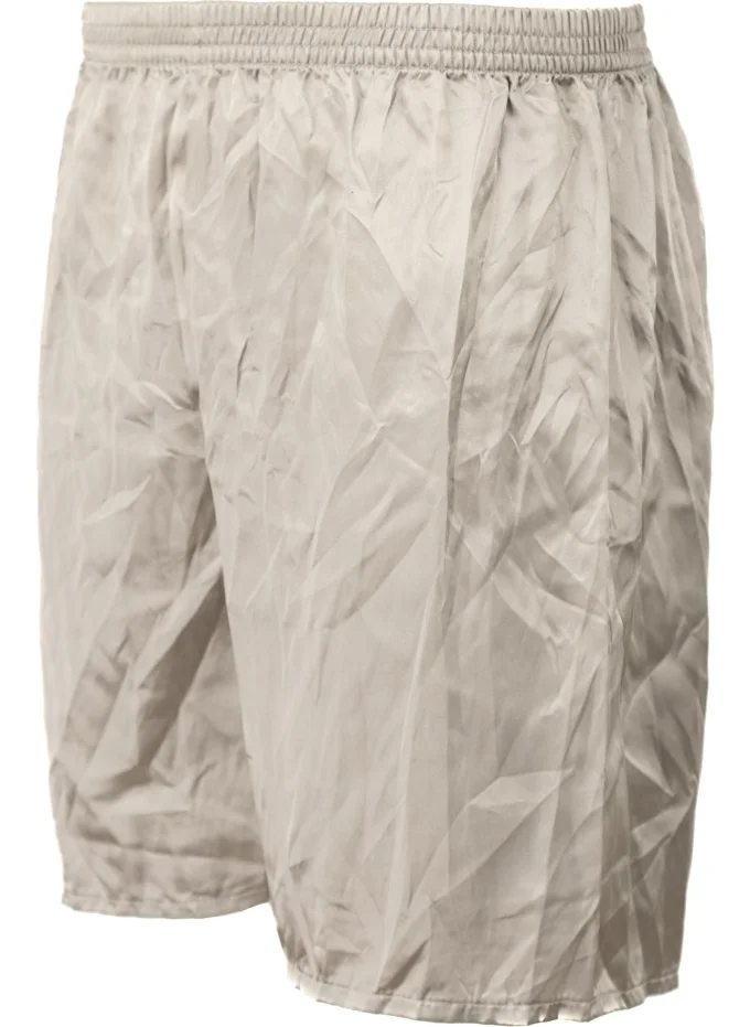 Oppland Men's Satin Fabric Shorts Solid Color Elastic Waist No Pocket Lightweight Fabric
