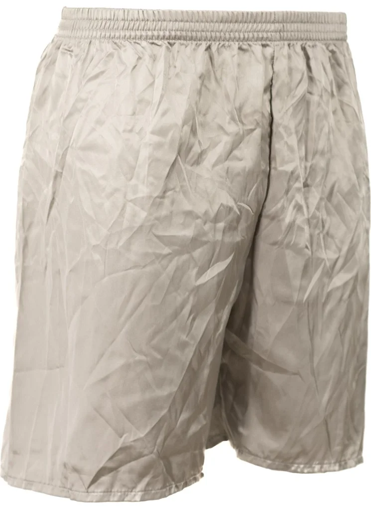Oppland Men's Satin Fabric Shorts Solid Color Elastic Waist No Pocket Lightweight Fabric