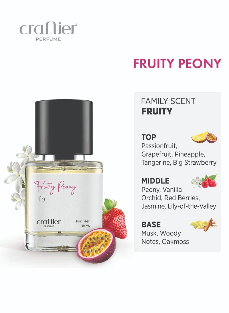 Craftier Perfume  FRUITY PEONY - Inspired of-BOMBSHELL, Eau De Parfum for Women - 50ml, Long Lasting Fruity Fragrance Upto 24 Hrs, Travel Size Women's Perfume for Women | Best Price UAE