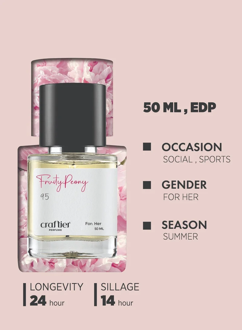 Craftier Perfume  FRUITY PEONY - Inspired of-BOMBSHELL, Eau De Parfum for Women - 50ml, Long Lasting Fruity Fragrance Upto 24 Hrs, Travel Size Women's Perfume for Women | Best Price UAE