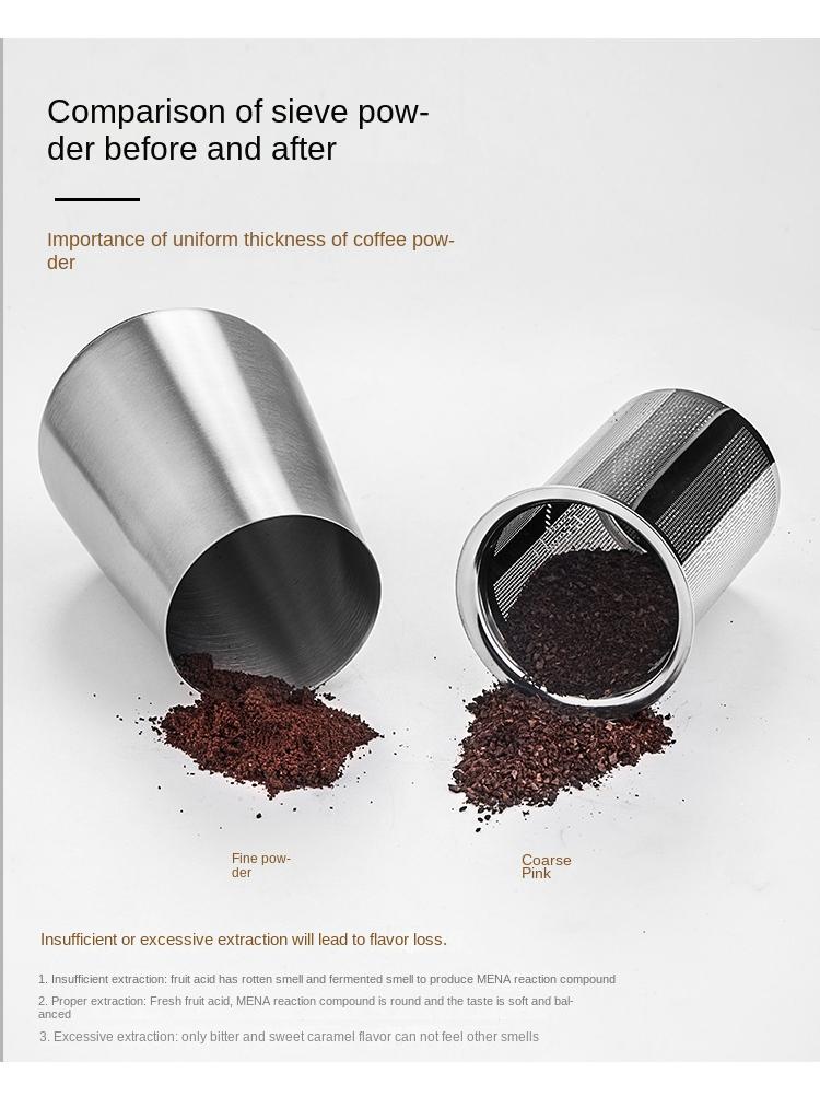 Y&D Coffee Sieve Powder Filter Fragrance Stainless Steel Powder Cup - Image 3