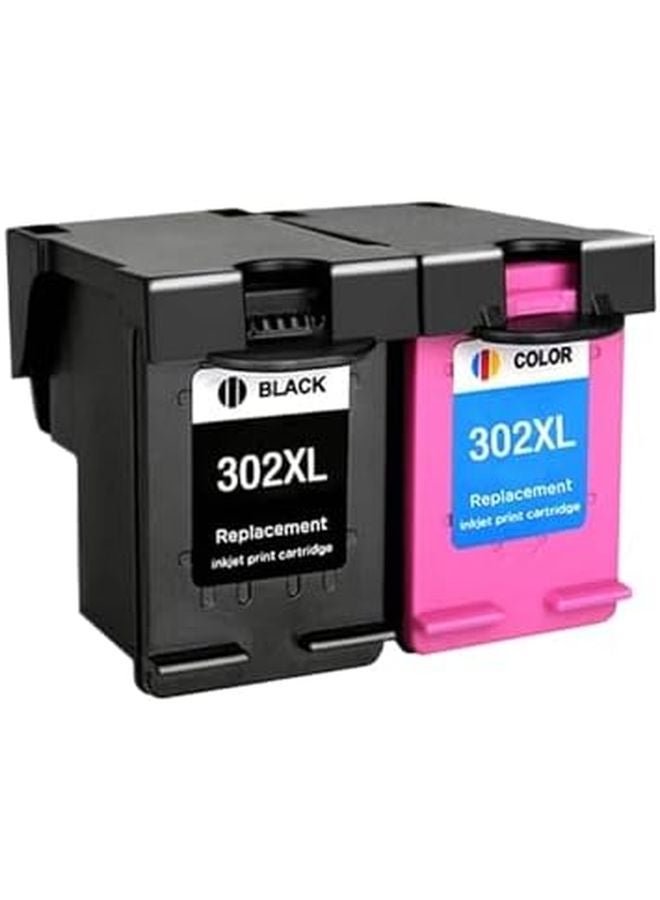 302XL خرطوشة حبر مُعاد تصنيعها 1 مجموعة 2 لون متوافقة مع طابعات HP Deskjet 1110 1111 1112 2130 2131 - Image 1