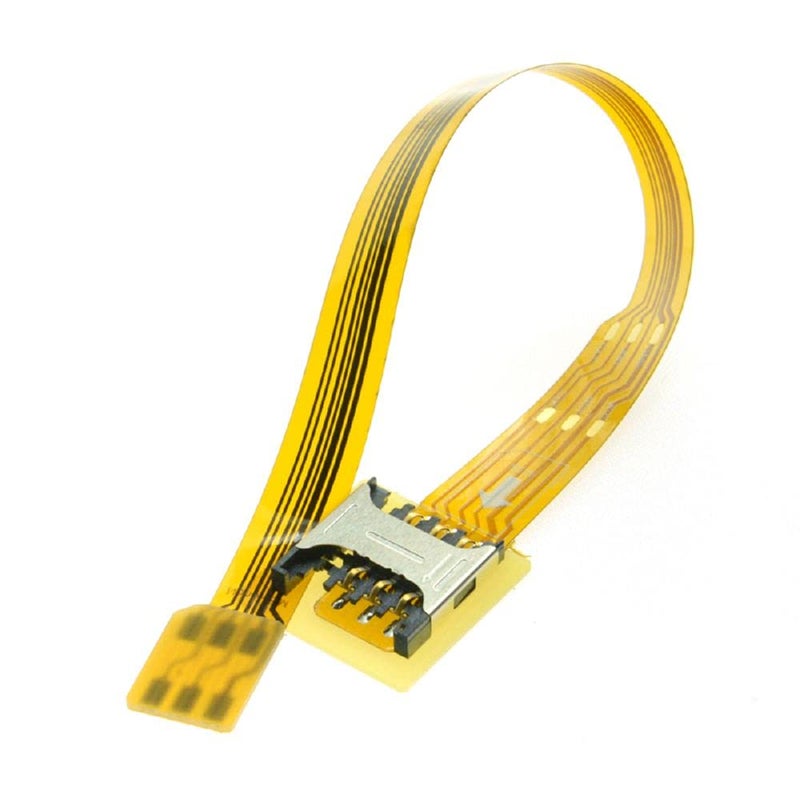 Cablecc Micro SIM Card to Nano SIM Kit Male to Female Extension Soft Flat FPC Cable Extender 10cm - Image 1