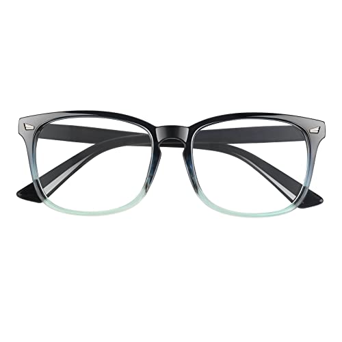 GQUEEN Fashion Glasses Non Prescription Fake Glasses for Women Men Clear Lens Square Gradient Blue, 201582 - Image 5
