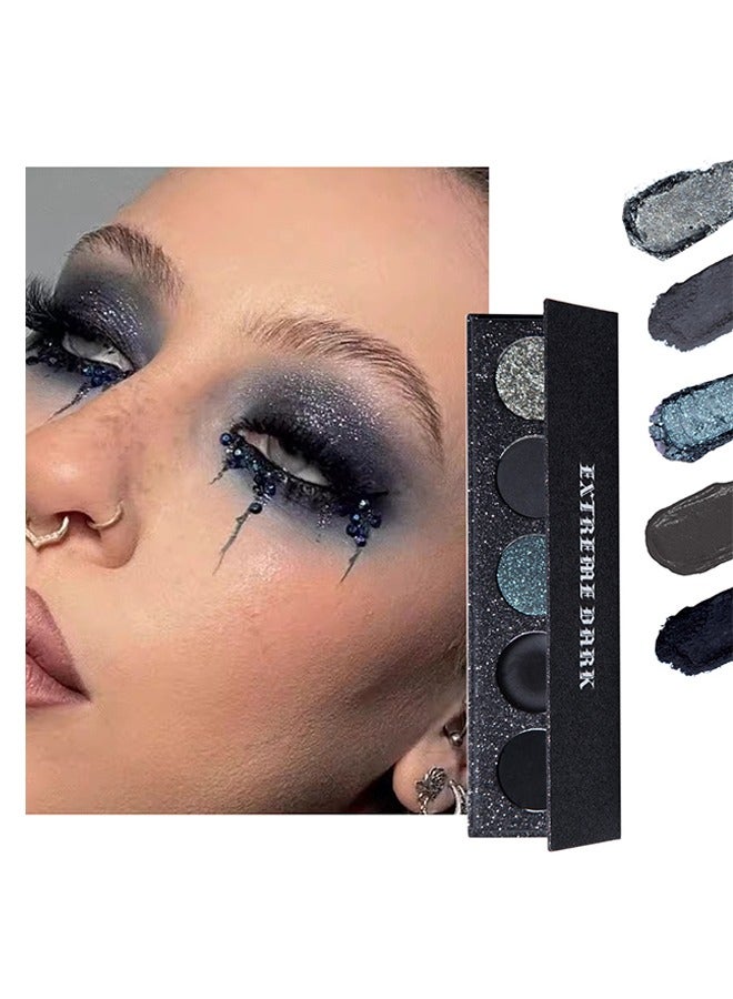 مافيك لوحة ظلال العيون Extreme Dark-5 Color ، ظلال عيون غير لامعة وميضانية لمكياج عيون عالي الدقة ، مقاومة للماء ، مقاومة للعرق ، تدوم طويلا - Image 4
