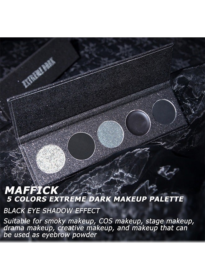 مافيك لوحة ظلال العيون Extreme Dark-5 Color ، ظلال عيون غير لامعة وميضانية لمكياج عيون عالي الدقة ، مقاومة للماء ، مقاومة للعرق ، تدوم طويلا - Image 2