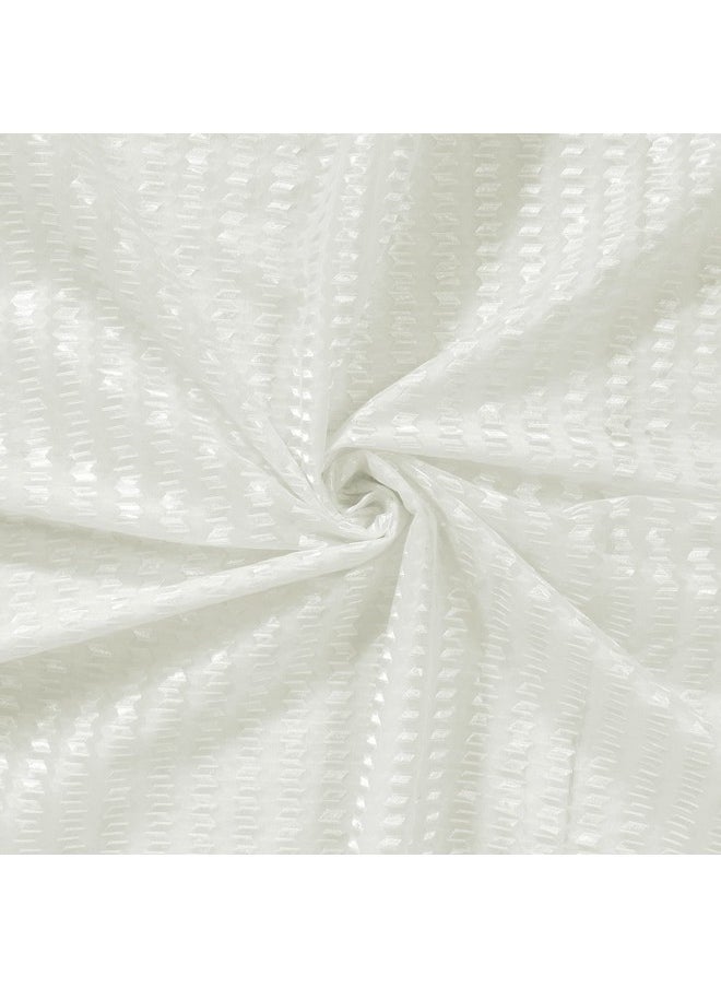 Story@Home Story@Home Curtains 7 Feet Long Sheer Set of 2| Transparent Curtains Zig Zac Design | Polyester Curtains | Net Curtain | Curtains for Living Room (118 x 215 cm, White) | Perfect for Home Décor  - Image 4