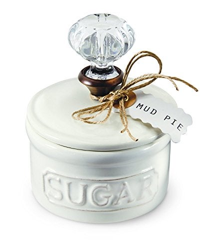 mud pie Mud Pie Door Knob Sugar Bowl White 585H X 67L X 635W 