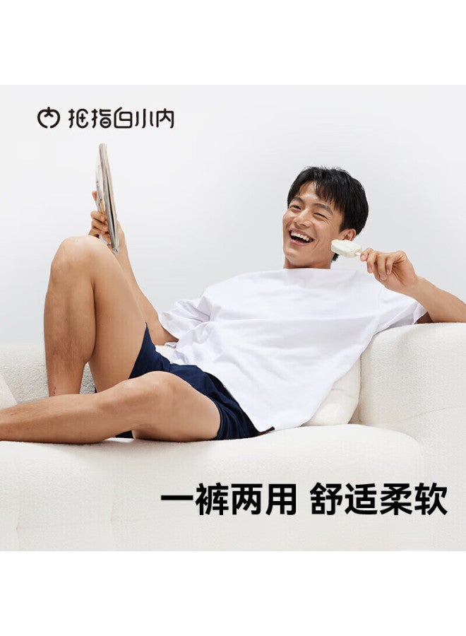 White thumb inside Thumb White Small Ide Arlo Pants Men's Underwear Square Waist Home Pants Shorts Comfortable Underwear Sleep Pants Blue L  - Image 1