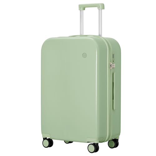 mixi Luggage Suitcase with Spinner Wheels, Hardside Rolling Suitcase PC with Cover & TSA Lock Lightweight Travel Case 24in Checked in, Avocado Green - Image 1