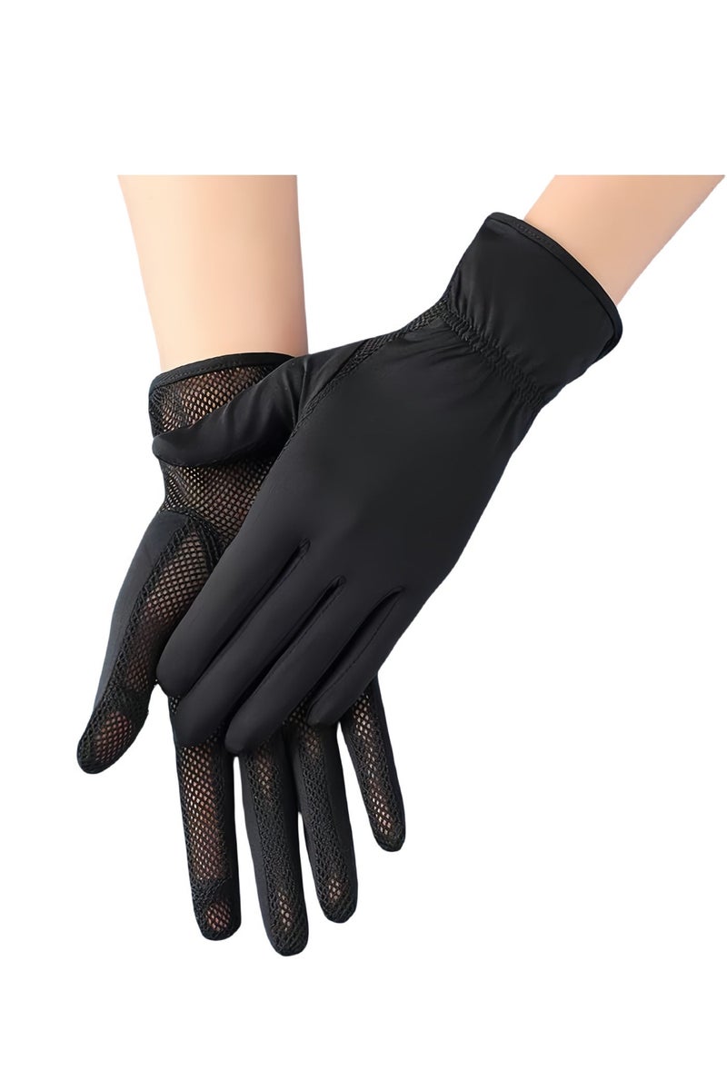 Women's Gloves Driving Gloves Non-slip Sun Protection UV Protection Gloves,Black - Image 4