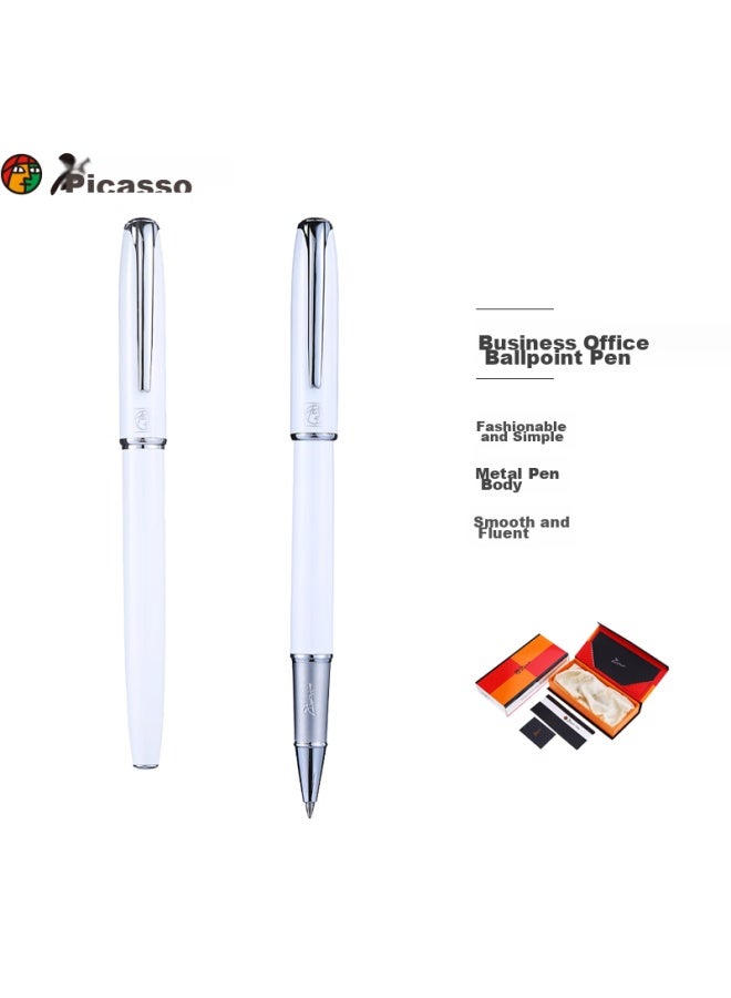 Pimio Signature Pen، قلم حبر جاف هدايا للمكتب، قلم توقيع للبالغين، قلم لتدريب الخط للطلاب، هدية تخرج للرجال والنساء، 0.5 مم، 916 Mubai White - Image 1