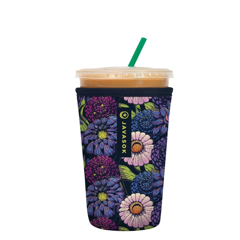 Sok It Sok It JavaSok Iced Coffee  Cold Soda Insulated Neoprene Cup Sleeve Secret Garden Medium 2228oz 