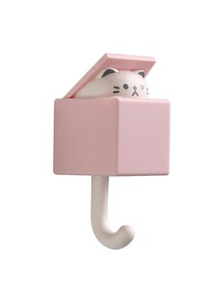 Thoraya Cute Animal Hook Adhesive Wall Mount Cartoon Hook 3.3lb Bearing Capacity Coat Hook Multipurpose Key Hook for Entryway Hallway Roseate Cat  - Image 4