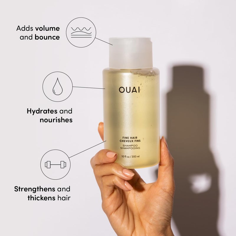 Ouai مجموعة OUAI للشامبو والبلسم الفاخر - شامبو وبلسم خالي من الكبريتات للنساء والرجال - مصنوع من الكيراتين، جذر الخطمي، زبدة الشيا وزيت الأفوكادو - خالي من البارابين والفثالات (10 أونصة سائلة) - Image 2
